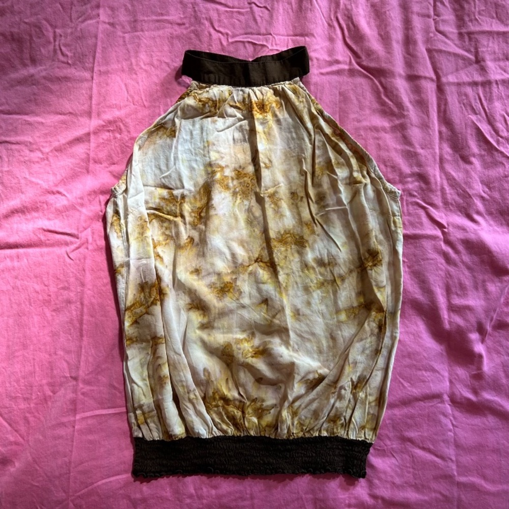 Tie dye mock neck sleeveless crop top